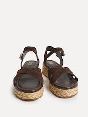 Linzi Brown Spritz Wide Fit Crossover Flatform Sandals - Image 3 of 5