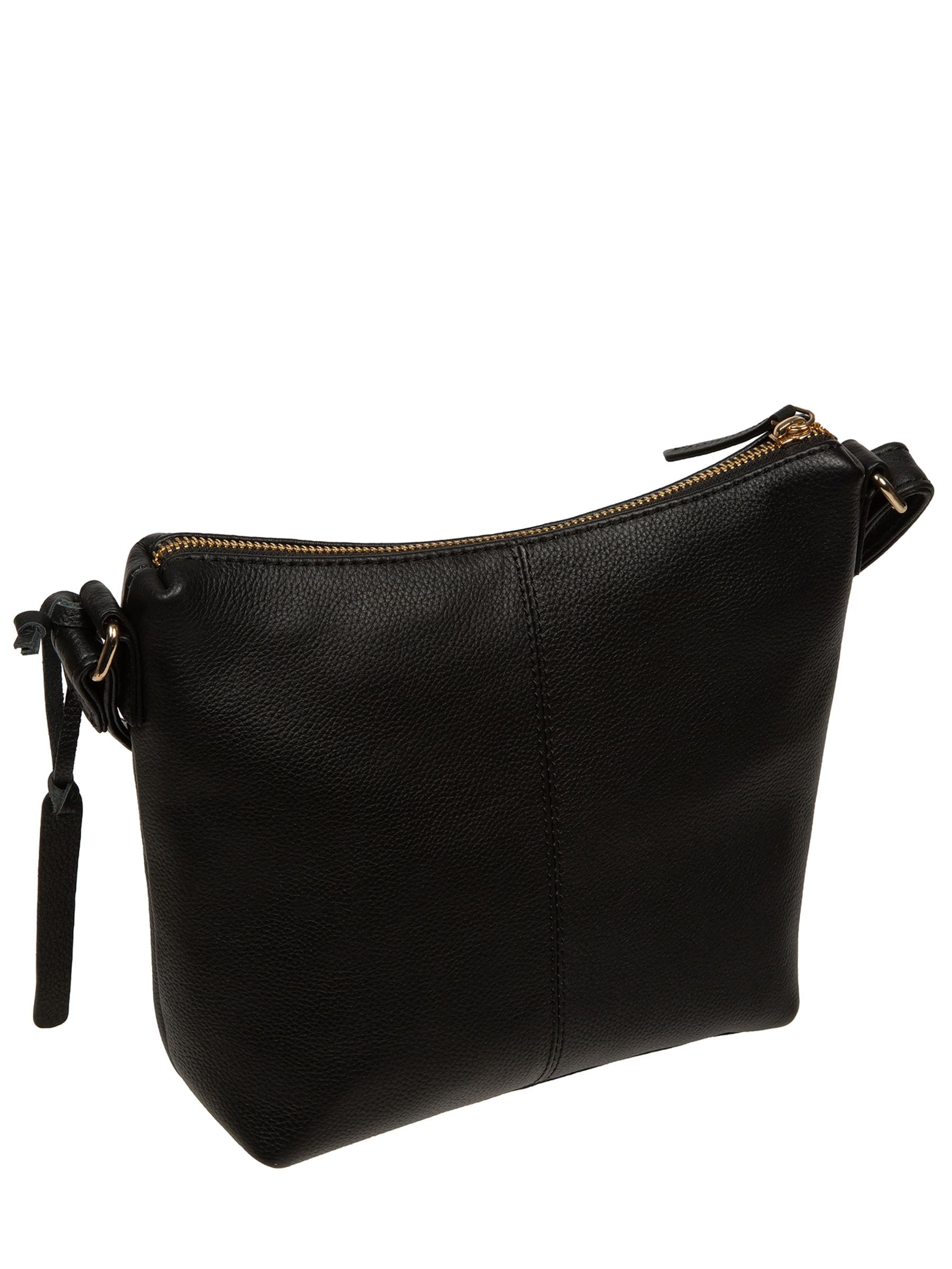 Buy Pure Luxuries London Black Thorne Leather Cross-Body Bag from