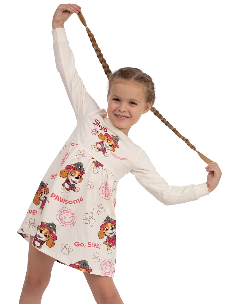 Buy Character Cream Paw Patrol Skye Long Sleeve Dress from Next USA Buy Character Cream Paw Patrol Skye Long Sleeve Dress from Next USA