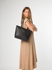 Pure Luxuries London Wimbley' Leather Black Tote Bag - Image 6 of 7