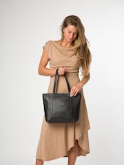 Pure Luxuries London Wimbley' Leather Black Tote Bag - Image 7 of 7