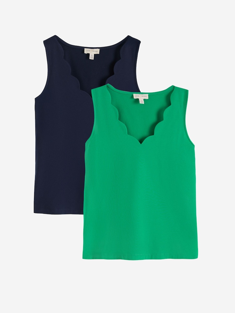 Love & Roses X2 Scallop Scoop Jersey Vest - Bild 1 av 7