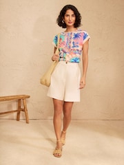 Love & Roses Pink Starfish Pam Print Crew Neck Jersey T-Shirt - Image 3 of 5