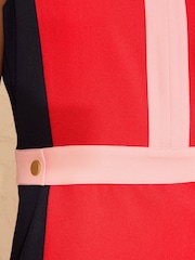 Love & Roses Red Petite Tailored Colourblock Sleeveless Fit And Flare Dress - Image 4 of 5