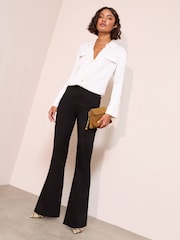 Friends Like These Black Sculpting Stretch Flare Trousers - Image 3 of 5