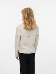 VERO MODA Cream Heart Detail Knitted Jumper - Image 2 of 5