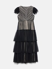Mint Velvet Black Layered Tulle Maxi Dress - Image 8 of 8