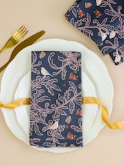 Avalon Home Set of 2 Navy Robins Napkins - Image 1 of 6