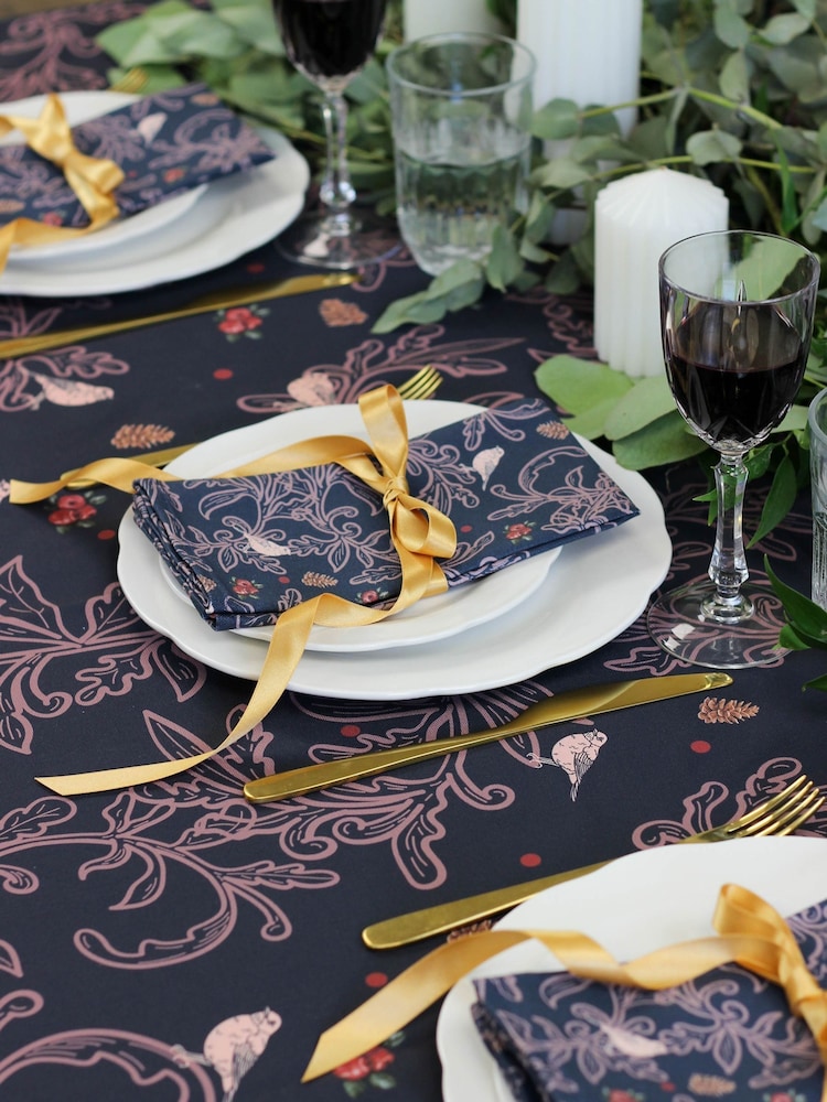 Avalon Home Set of 2 Navy Robins Napkins - Image 2 of 6 Avalon Home Set of 2 Navy Robins Napkins - Image 2 of 6