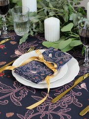 Avalon Home Set of 2 Navy Robins Napkins - Image 4 of 6