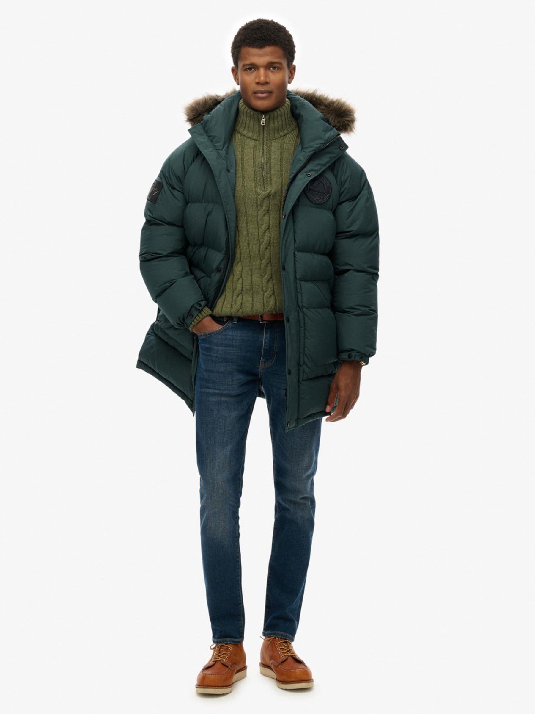 Buy Superdry Green Everest Longline Baffled Parka from Next USA