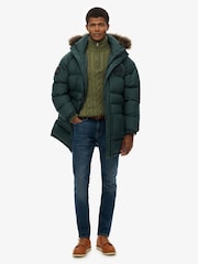 Superdry Green Everest Longline Baffled Parka - Image 3 of 8