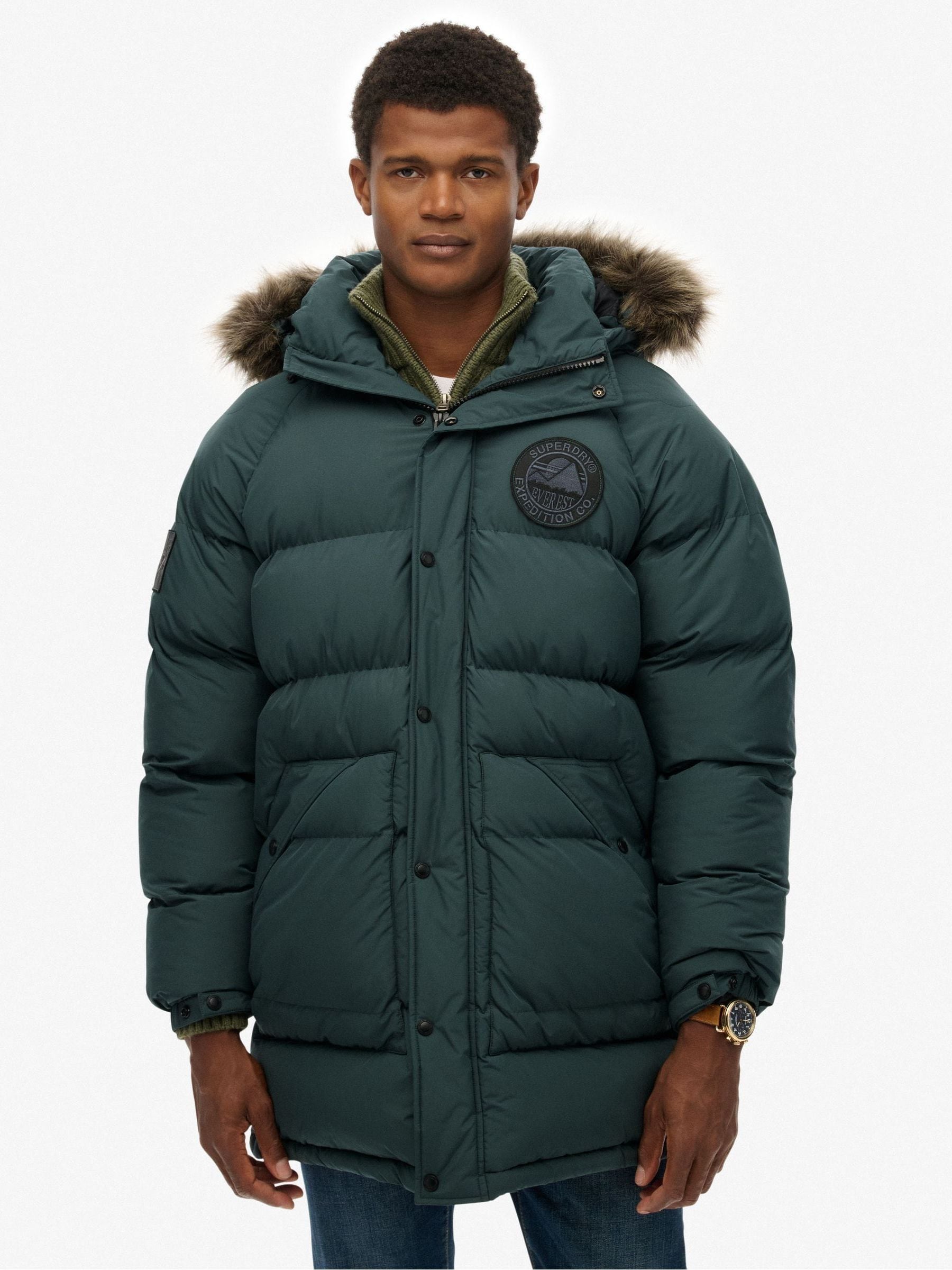 Buy Superdry Green Everest Longline Baffled Parka from Next USA