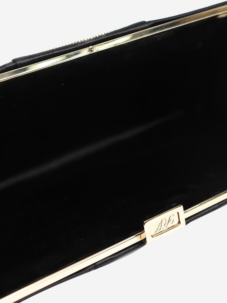 Sign of the Times Roger Vivier Satin Elongated Clutch Black Bag - Image 6 of 6 Sign of the Times Roger Vivier Satin Elongated Clutch Black Bag - Image 6 of 6