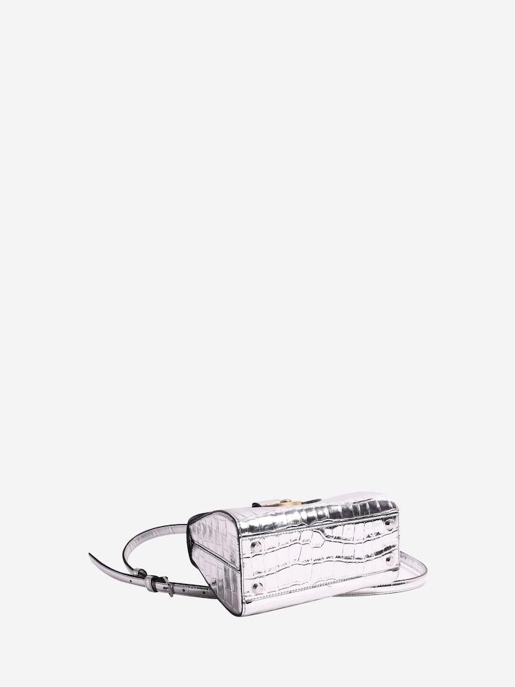 Sign of the Times Silver Veronica Beard Croc-Embossed Effect 2 Way Bag - Image 3 of 3 Sign of the Times Silver Veronica Beard Croc-Embossed Effect 2 Way Bag - Image 3 of 3