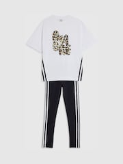 River Island Amore Leopard Print T-Shirt & Leggings Set - תמונה 3 מתוך 6