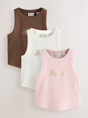 Baker by Ted Baker 3 Pack Ribbed Racer Back Vests - 圖片 1/8