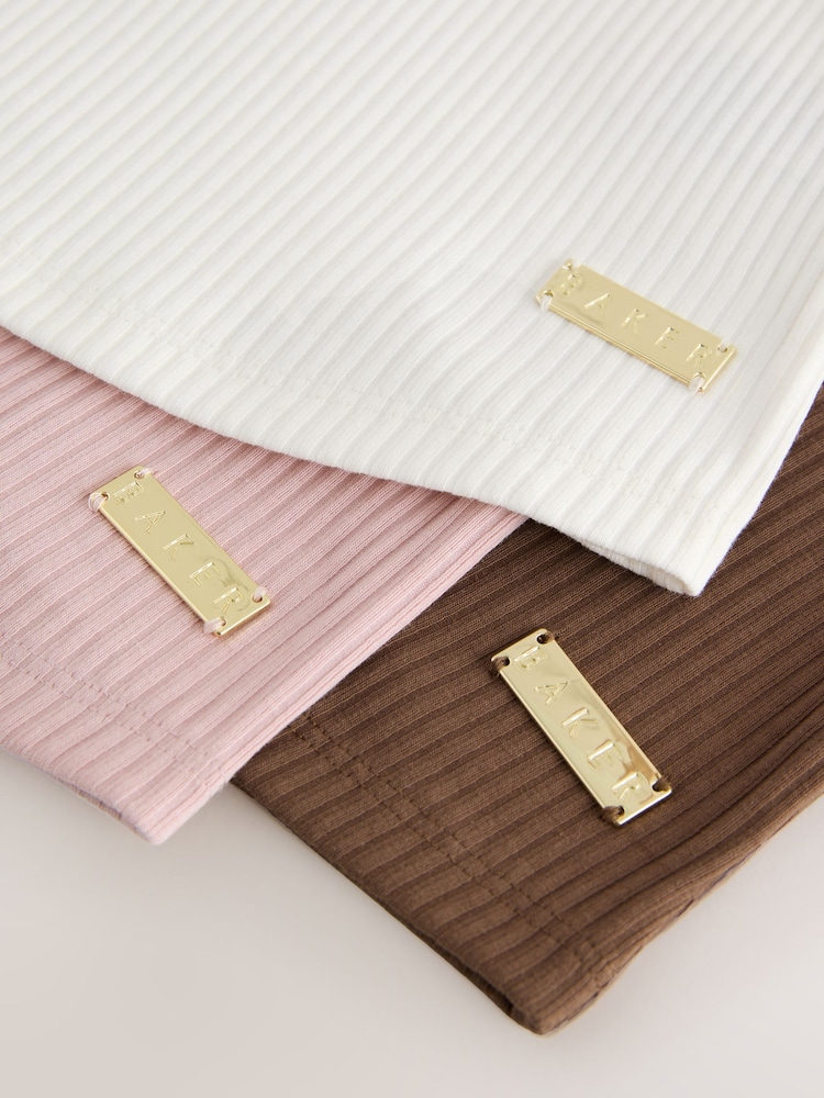 Baker by Ted Baker 3 Pack Ribbed Racer Back Vests - 圖片 8/8 Baker by Ted Baker 3 Pack Ribbed Racer Back Vests - 圖片 8/8