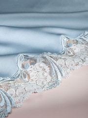 AIYLA Blue Swiss Designed Embroidered Silk Camisole - Bild 11 von 11