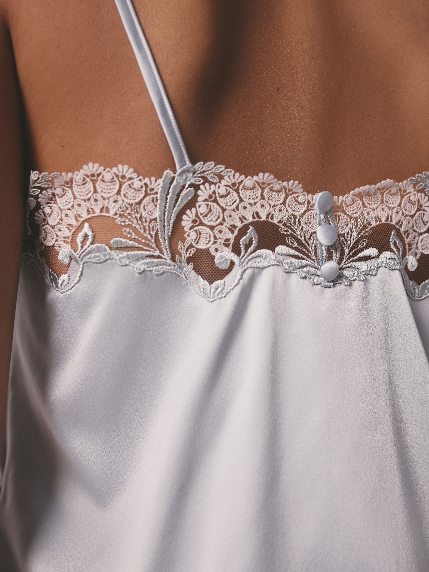 Buy AIYLA Blue Swiss Designed Embroidered Silk Camisole from Next