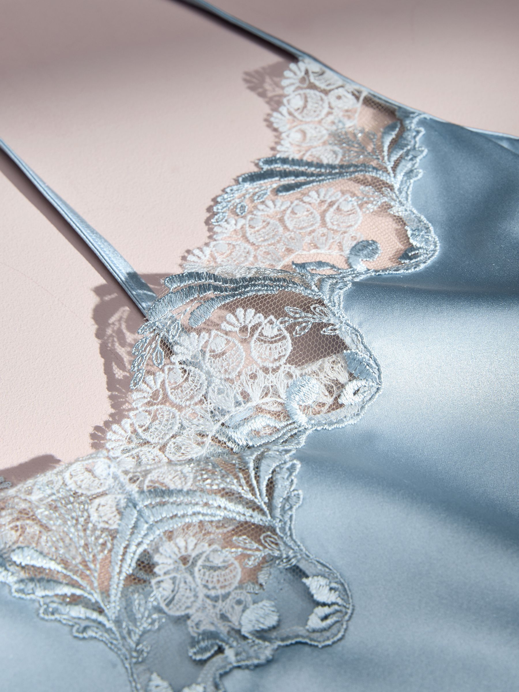Buy AIYLA Blue Swiss Designed Embroidered Silk Camisole from Next