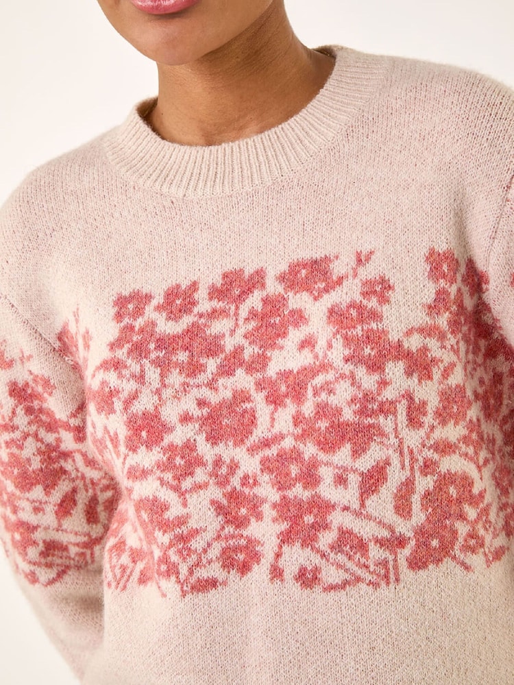 Roman Natural Soft Touch Floral Knit Jumper - Image 5 of 5 Roman Natural Soft Touch Floral Knit Jumper - Image 5 of 5