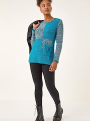 Roman Blue Textured Pocket Knit Jumper - Image 1 of 5