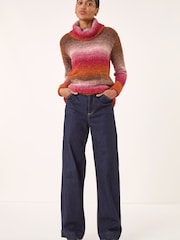 Roman Light Orange Ombre Stripe Knit Jumper - Image 2 of 5