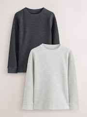 Grey/Black Grey Waffle Thermals 2 Pack (2-16yrs) - Image 1 of 6