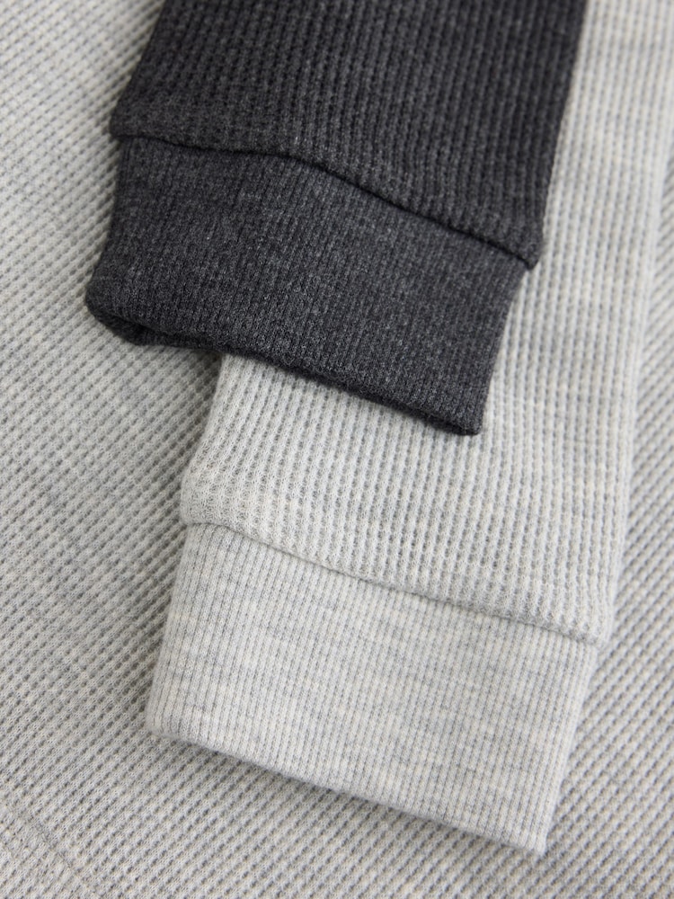 Grey/Black Grey Waffle Thermals 2 Pack (2-16yrs) - Image 6 of 6