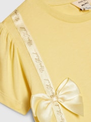 River Island Yellow Branded Bow T-Shirt & Legging Set - Image 5 of 5