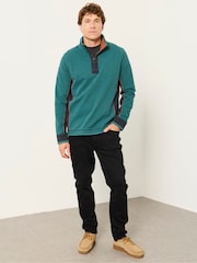 Turcoaz Verde - FatFace 100% Cotton Quarter Zip Sweatshirt - Imaginea 4 din 6