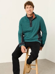 Turcoaz Verde - FatFace 100% Cotton Quarter Zip Sweatshirt - Imaginea 5 din 6