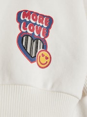 River Island Cream Badged Hoody and Wide Leg Trackset - Image 3 of 4