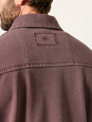 FatFace Airlie Plum Purple Button Neck Sweat Top - Image 4 of 7