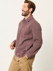 FatFace Airlie Plum Purple Button Neck Sweat Top - Image 6 of 7