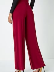 Roman Red Wide Leg Stretch Trousers - Image 3 of 5