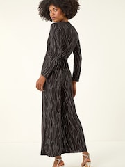Roman Black Embellished Wide Leg Stretch Jumpsuit - Image 2 of 5