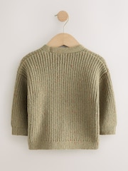 Khaki Green Sheep Character Cardigan (3mths-7yrs) - Image 2 of 4