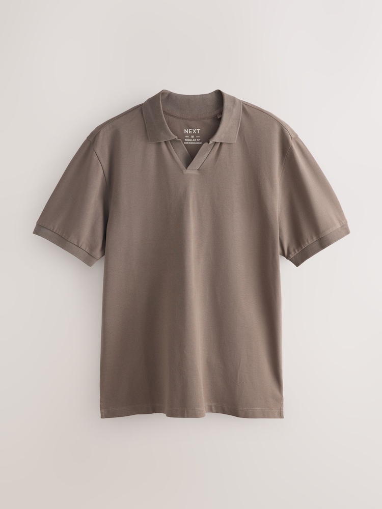 Brown/Navy/White Short Sleeve Pique Polo Shirts 3 Pack - Image 2 of 6