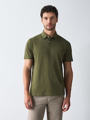 Rust Red/Ecru/Khaki Green Plain Motionflex Short Sleeve Jersey Polo Shirts 3 Pack - Image 3 of 9