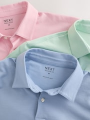 Bliue/Mint Green/Pink - Liso - Pack de 3 polos de punto Motionflex de manga corta - Imagen 8 de 10