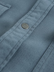 Blue Western Styling Textured Twin Pocket Short Sleeve Shirt - Image 8 of 9