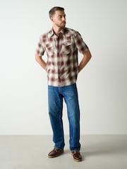 Red Check Western Styling Short Sleeve Shirt - Image 2 of 5