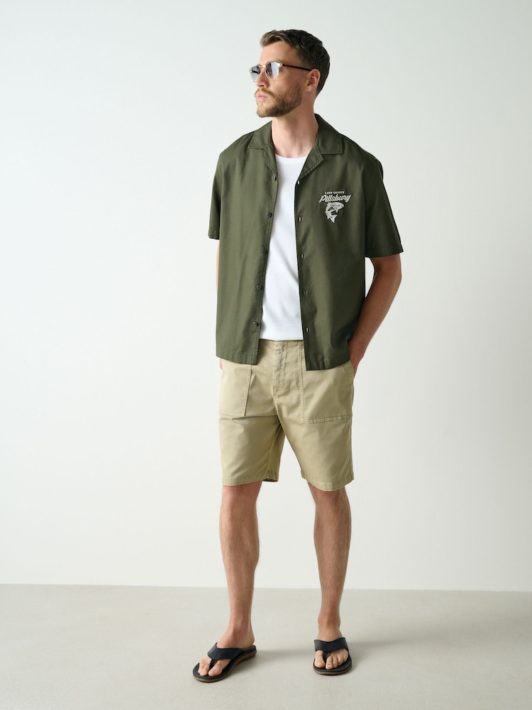 Green Back Print Short Sleeve Shirt - Image 2 of 11