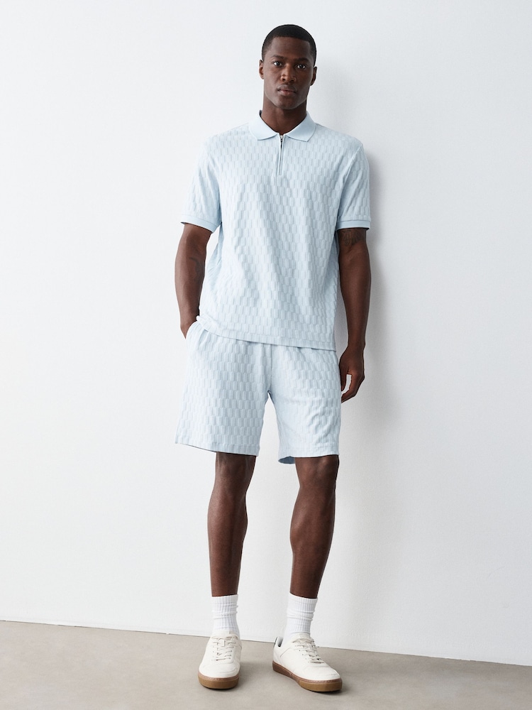 Blue/Grey Textured Jersey Co-ord Set - Image 2 of 13