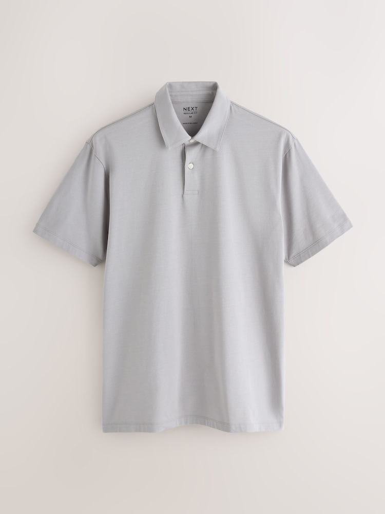 Purple/Grey/Sage Green Plain Motionflex Short Sleeve Jersey Polo Shirts 3 Pack - Image 2 of 9