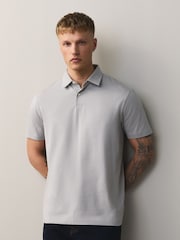 Purple/Grey/Sage Green Plain Motionflex Short Sleeve Jersey Polo Shirts 3 Pack - Image 8 of 9