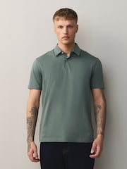 Purple/Grey/Sage Green Plain Motionflex Short Sleeve Jersey Polo Shirts 3 Pack - Image 9 of 9