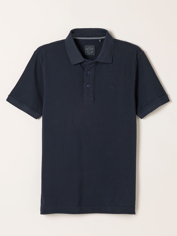 FatFace Navy Short Sleeve Pique Polo Shirt - Image 6 of 6 FatFace Navy Short Sleeve Pique Polo Shirt - Image 6 of 6